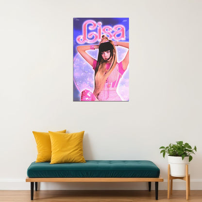 Lisa Blackpink Poster Kpop Idol Hot Pink Aesthetic Wall Art Cute Coquette Print Korean Pop Trendy Room Decor Y2k Core Soft Girl Kpop Merch Gift Idea For Fans Barbiecore Wall Decor