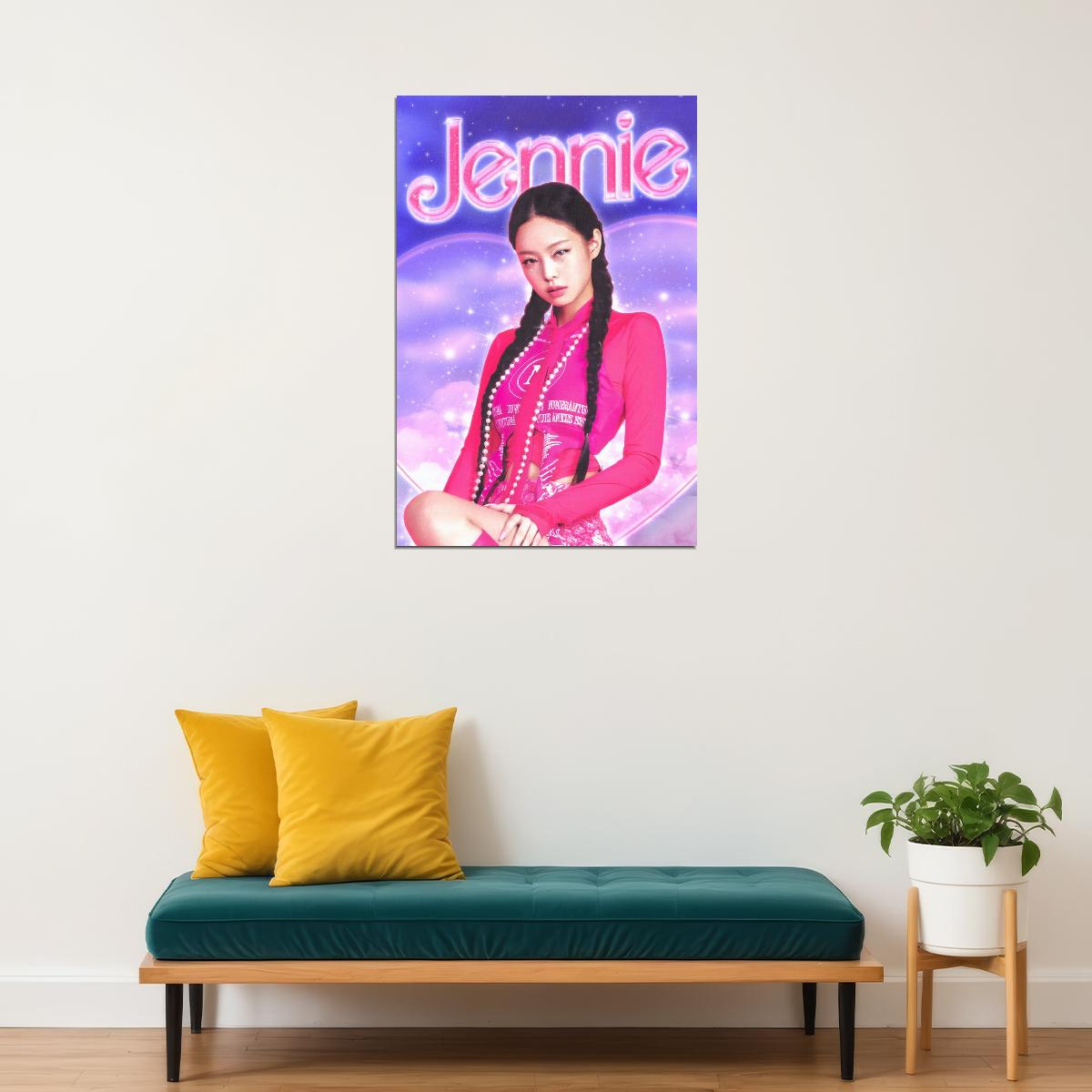 Jennie Blackpink Poster Kpop Idol Hot Pink Aesthetic Wall Art Cute Coquette Print Korean Pop Trendy Room Decor Y2k Core Soft Girl Kpop Merch Gift Idea For Fans Barbiecore Wall Decor