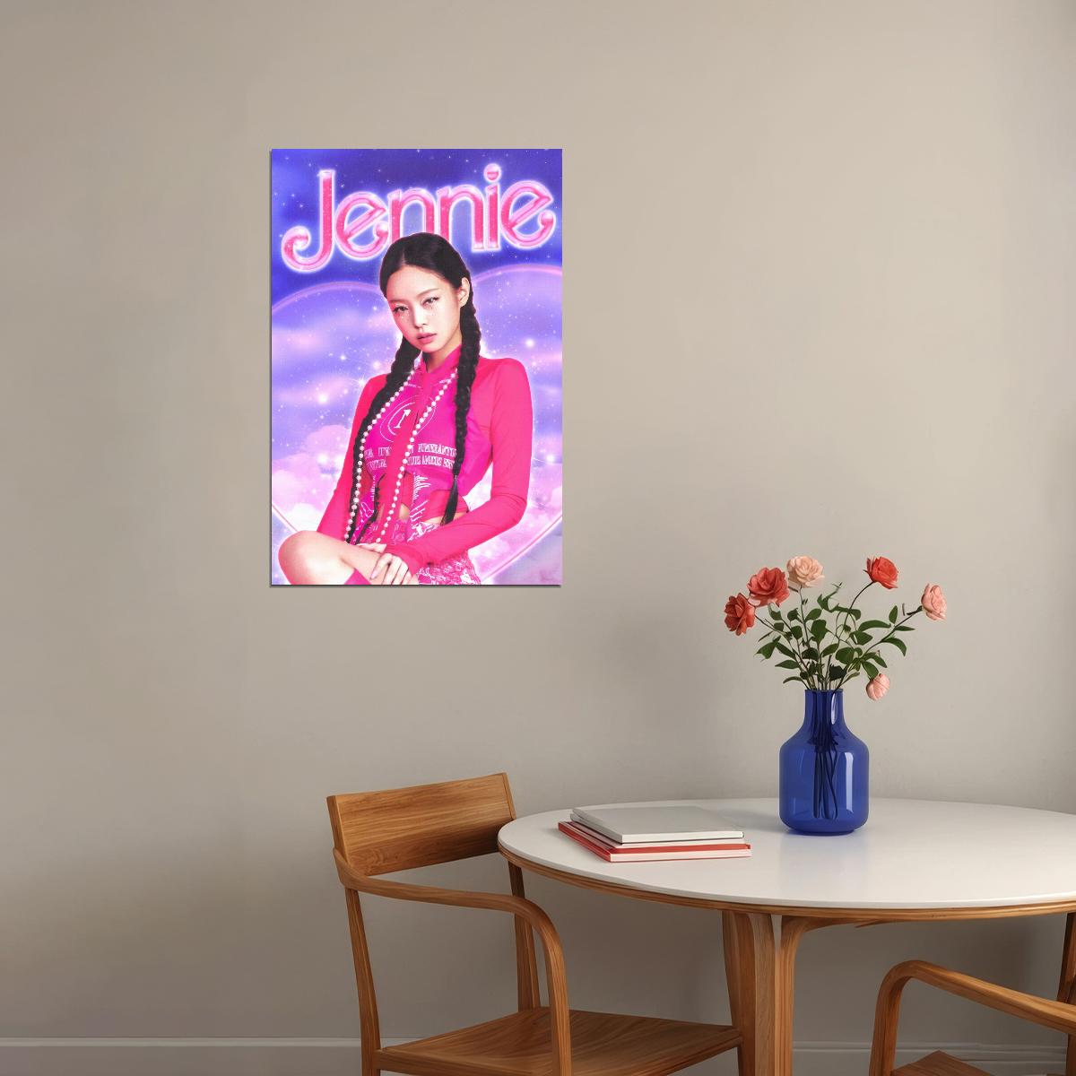 Jennie Blackpink Poster Kpop Idol Hot Pink Aesthetic Wall Art Cute Coquette Print Korean Pop Trendy Room Decor Y2k Core Soft Girl Kpop Merch Gift Idea For Fans Barbiecore Wall Decor