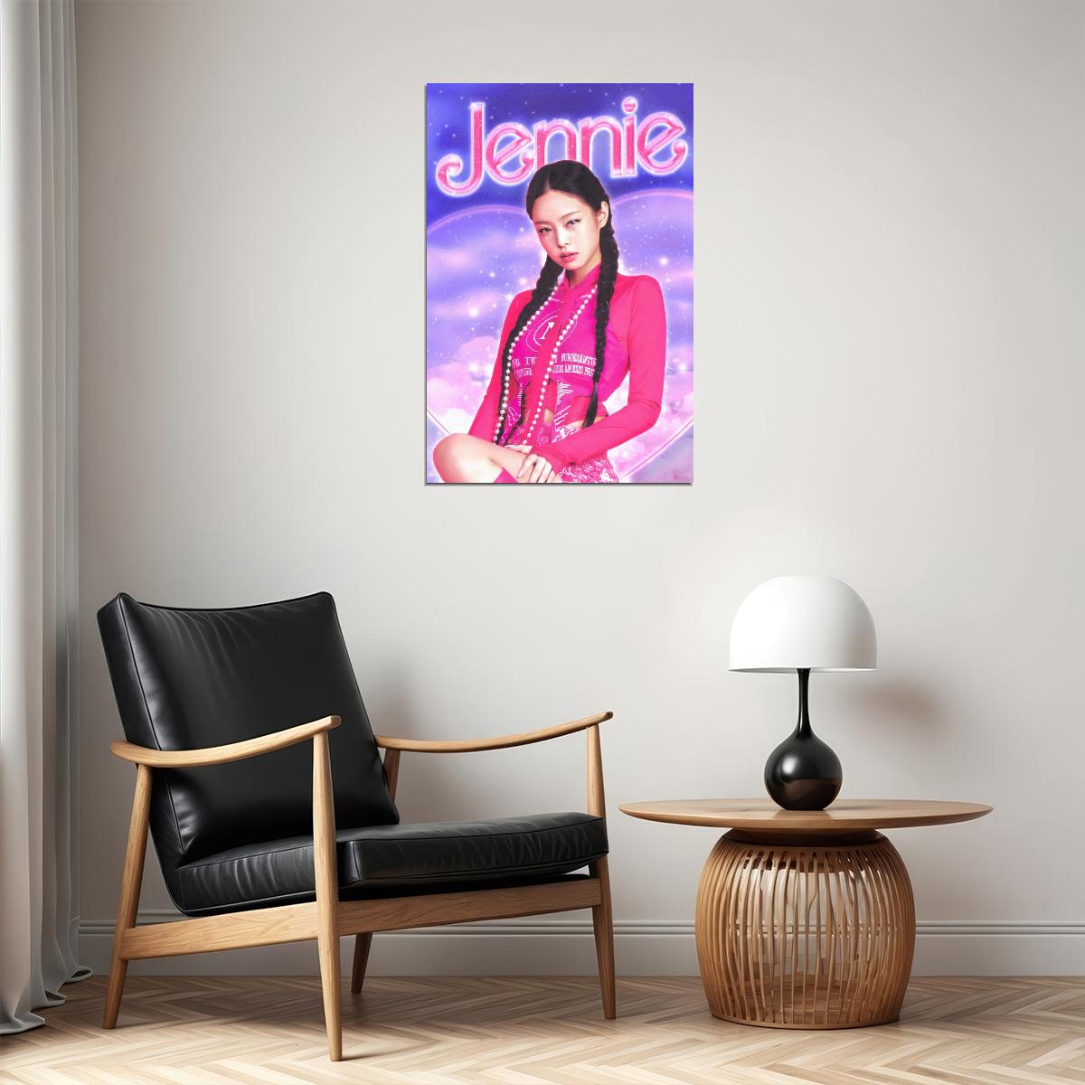 Jennie Blackpink Poster Kpop Idol Hot Pink Aesthetic Wall Art Cute Coquette Print Korean Pop Trendy Room Decor Y2k Core Soft Girl Kpop Merch Gift Idea For Fans Barbiecore Wall Decor