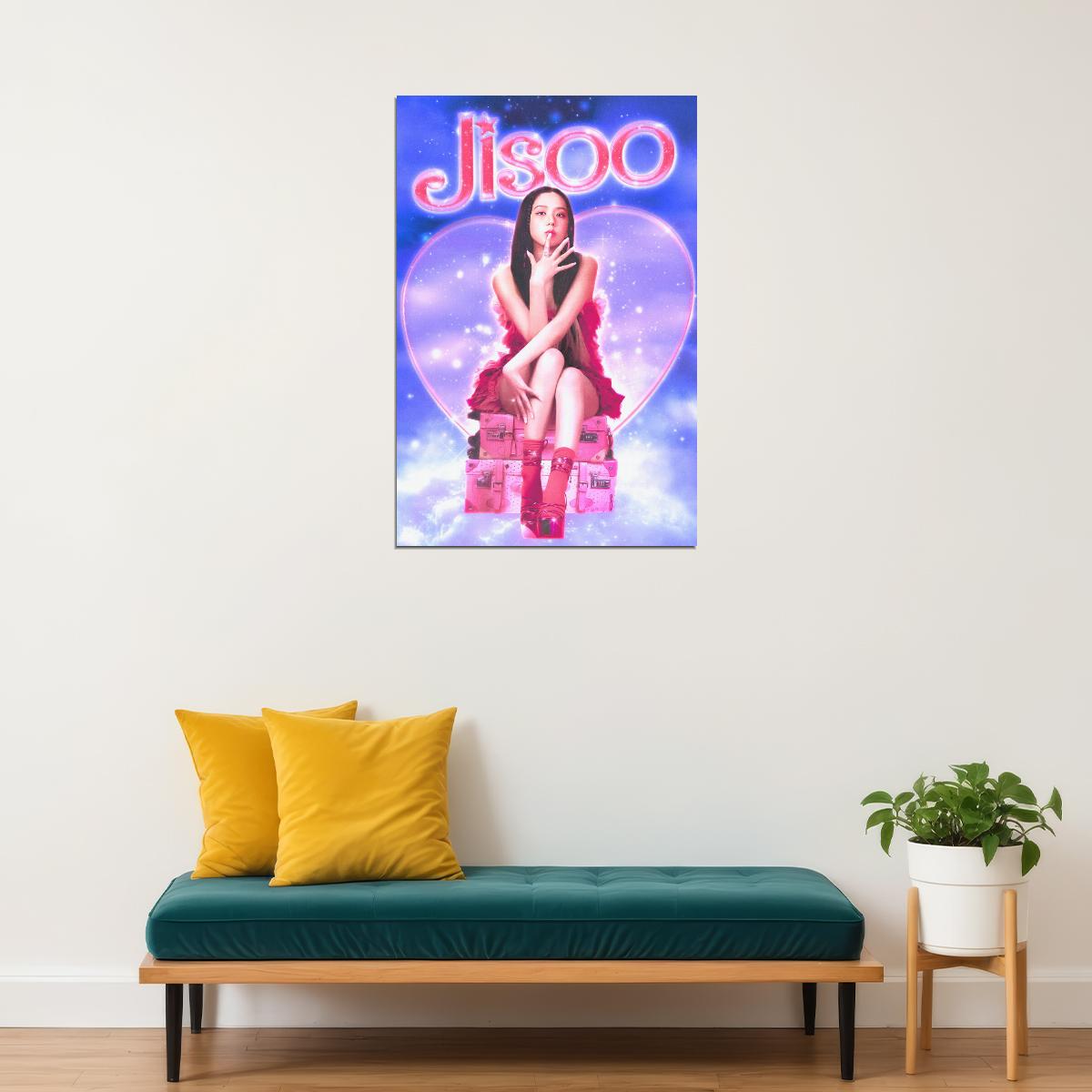 Jisoo Blackpink Poster Kpop Idol Pink Aesthetic Wall Art Cute Coquette Print Korean Pop Trendy Room Decor Y2k Core Soft Girl Kpop Merch Gift Idea For Fans Barbiecore Wall Decor