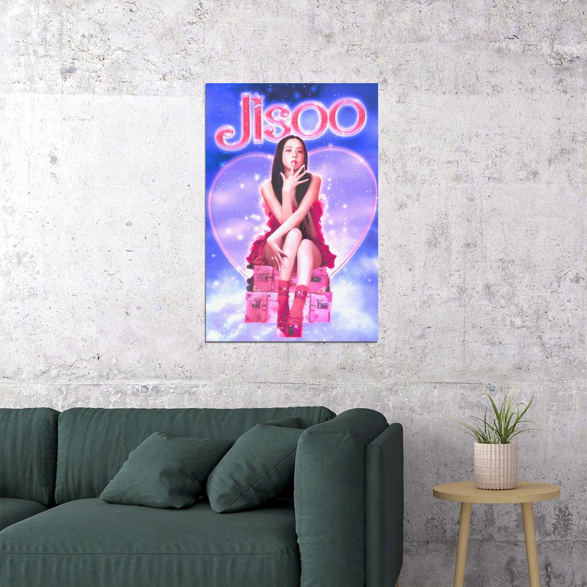 Jisoo Blackpink Poster Kpop Idol Pink Aesthetic Wall Art Cute Coquette Print Korean Pop Trendy Room Decor Y2k Core Soft Girl Kpop Merch Gift Idea For Fans Barbiecore Wall Decor