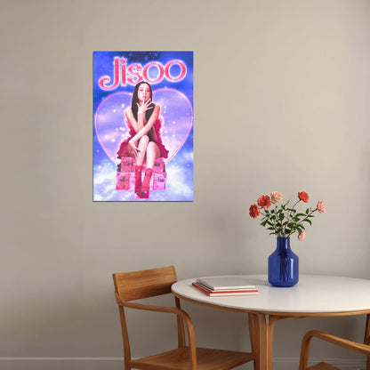 Jisoo Blackpink Poster Kpop Idol Pink Aesthetic Wall Art Cute Coquette Print Korean Pop Trendy Room Decor Y2k Core Soft Girl Kpop Merch Gift Idea For Fans Barbiecore Wall Decor