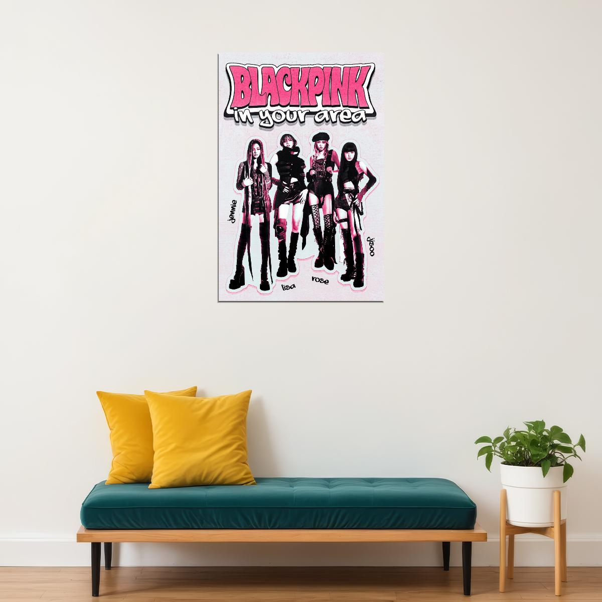 Blackpink In Your Area Poster Korean Music Print Trendy Kpop Room Decor Y2k Aesthetic Girl Group Fanart Bedroom Wall Decor Kpop Poster Gift