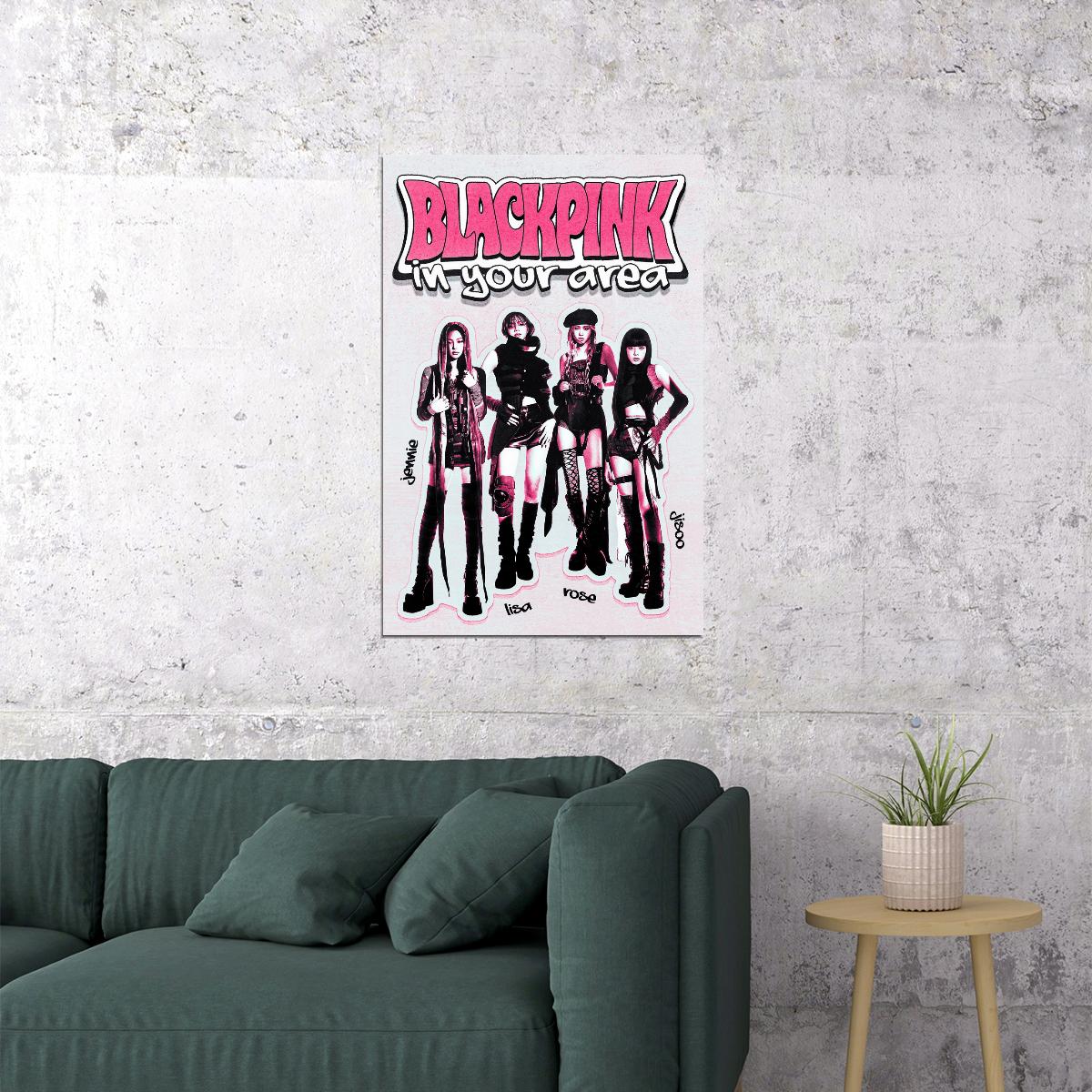 Blackpink In Your Area Poster Korean Music Print Trendy Kpop Room Decor Y2k Aesthetic Girl Group Fanart Bedroom Wall Decor Kpop Poster Gift