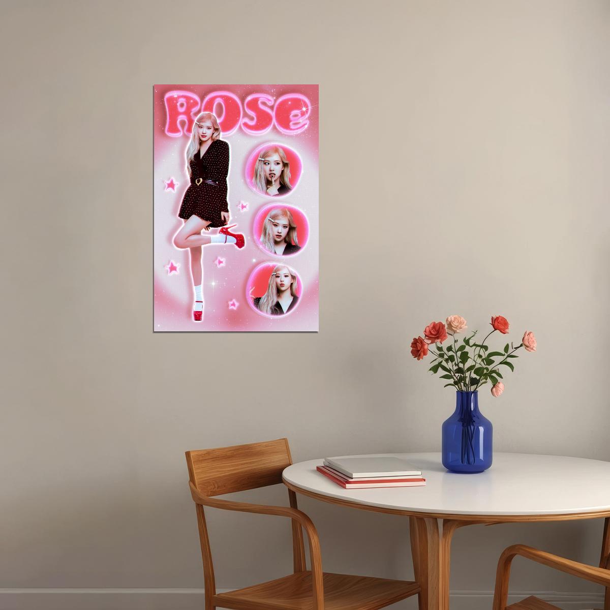 Rosé Blackpink Poster Collage Kpop Idol Pink Aesthetic Wall Art Korean Pop Music Print Trendy Y2k Room Decor Soft Girl Kpop Merch Gift For Fans Cute Bedroom Wall Decor