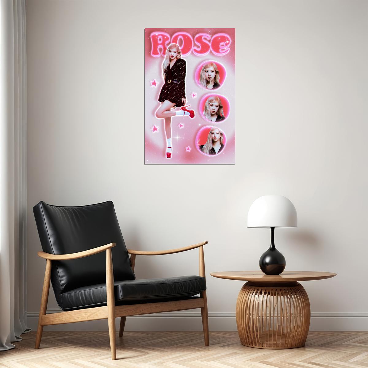 Rosé Blackpink Poster Collage Kpop Idol Pink Aesthetic Wall Art Korean Pop Music Print Trendy Y2k Room Decor Soft Girl Kpop Merch Gift For Fans Cute Bedroom Wall Decor