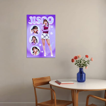 Jisoo Blackpink Poster Kpop Idol Purple Collage Wall Art Aesthetic Korean Pop Music Print Y2k Core Trendy Room Decor Gift Idea Kpop Merch For Fans Bedroom Wall Decor Poster