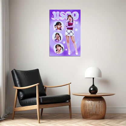 Jisoo Blackpink Poster Kpop Idol Purple Collage Wall Art Aesthetic Korean Pop Music Print Y2k Core Trendy Room Decor Gift Idea Kpop Merch For Fans Bedroom Wall Decor Poster