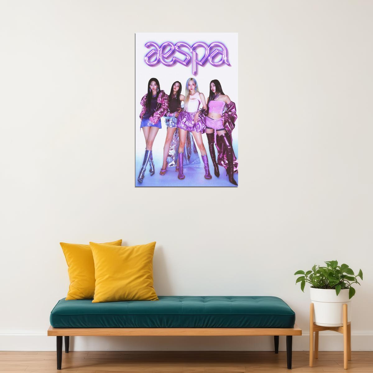 Aespa Karina Winter Giselle Ningning Supernova Kpop Music Poster Girl Group Wall Art Korean Pop Music Print Trendy Y2k Aesthetic Room Decor Kpop Merch For Fans Kawaii Aesthetic - xonomax
