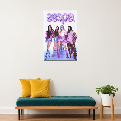 Aespa Karina Winter Giselle Ningning Supernova Kpop Music Poster Girl Group Wall Art Korean Pop Music Print Trendy Y2k Aesthetic Room Decor Kpop Merch For Fans Kawaii Aesthetic - xonomax