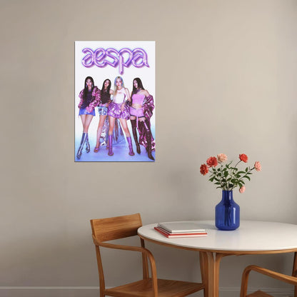 Aespa Karina Winter Giselle Ningning Supernova Kpop Music Poster Girl Group Wall Art Korean Pop Music Print Trendy Y2k Aesthetic Room Decor Kpop Merch For Fans Kawaii Aesthetic - xonomax