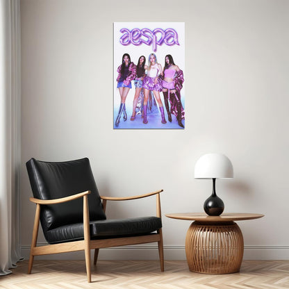 Aespa Karina Winter Giselle Ningning Supernova Kpop Music Poster Girl Group Wall Art Korean Pop Music Print Trendy Y2k Aesthetic Room Decor Kpop Merch For Fans Kawaii Aesthetic - xonomax