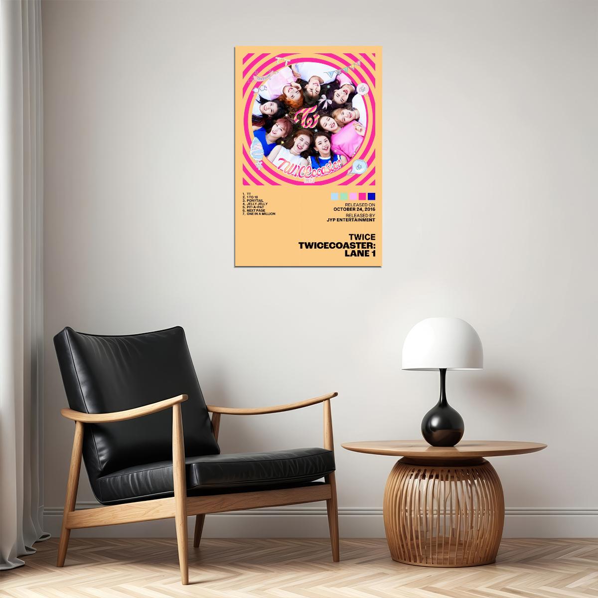 Twice TWICEcoaster Lane 1 Album Cover Music Poster K-pop Home Decor For Living Room Aesthetic Kpop Female Girl Group Cover Trendy Korean Dorm Wall Art - xonomax