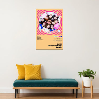 Twice TWICEcoaster Lane 1 Album Cover Music Poster K-pop Home Decor For Living Room Aesthetic Kpop Female Girl Group Cover Trendy Korean Dorm Wall Art - xonomax