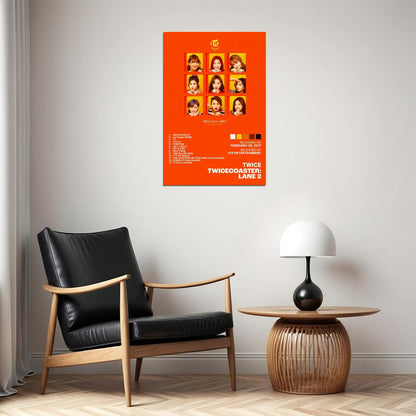 Twice TWICEcoaster Lane 2 Album Cover Music Poster K-pop Home Decor For Living Room Aesthetic Kpop Female Girl Group Cover Trendy Korean Dorm Wall Art - xonomax