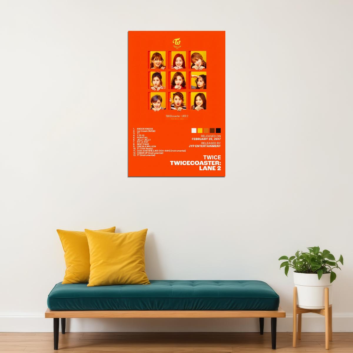 Twice TWICEcoaster Lane 2 Album Cover Music Poster K-pop Home Decor For Living Room Aesthetic Kpop Female Girl Group Cover Trendy Korean Dorm Wall Art - xonomax