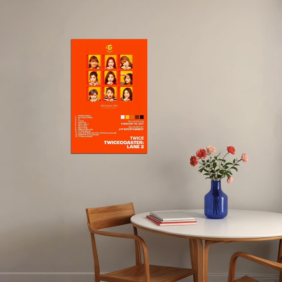 Twice TWICEcoaster Lane 2 Album Cover Music Poster K-pop Home Decor For Living Room Aesthetic Kpop Female Girl Group Cover Trendy Korean Dorm Wall Art - xonomax