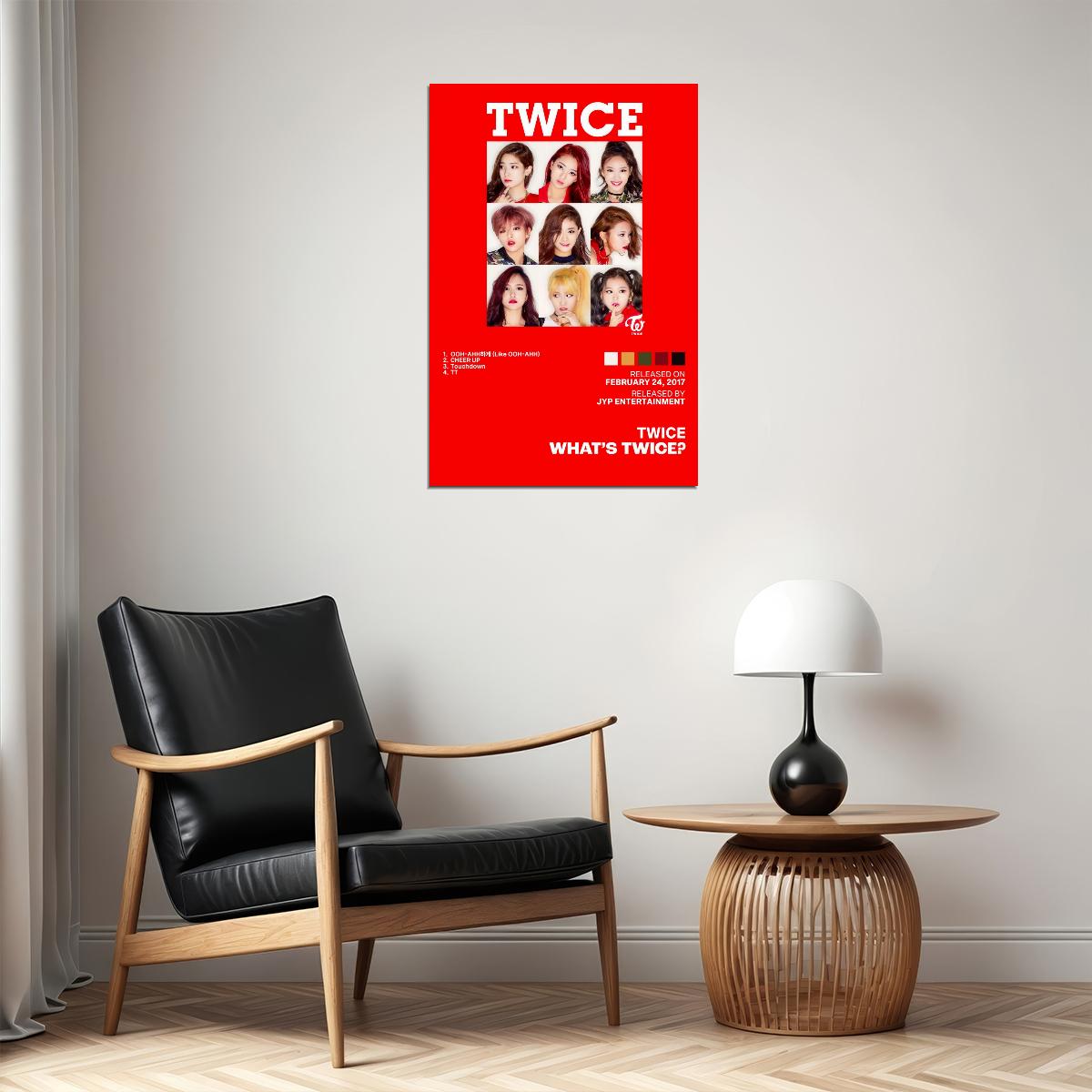Twice What’s Twice Album Cover Music Poster K-pop Home Decor For Living Room Aesthetic Kpop Female Girl Group Cover Trendy Korean Dorm Wall Art - xonomax
