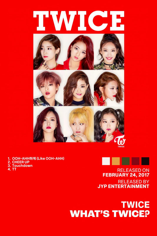 Twice What’s Twice Album Cover Music Poster K-pop Home Decor For Living Room Aesthetic Kpop Female Girl Group Cover Trendy Korean Dorm Wall Art - xonomax