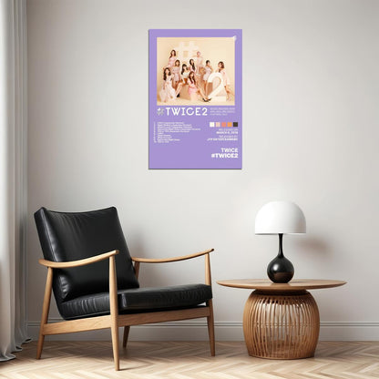 Twice #twice2 Album Cover Music Poster K-pop Home Decor For Living Room Aesthetic Kpop Female Girl Group Cover Trendy Korean Dorm Wall Art