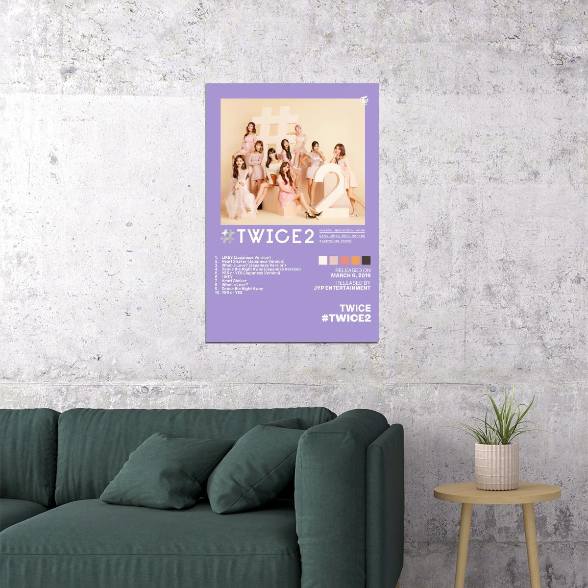 Twice #twice2 Album Cover Music Poster K-pop Home Decor For Living Room Aesthetic Kpop Female Girl Group Cover Trendy Korean Dorm Wall Art