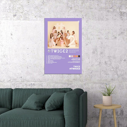 Twice #twice2 Album Cover Music Poster K-pop Home Decor For Living Room Aesthetic Kpop Female Girl Group Cover Trendy Korean Dorm Wall Art
