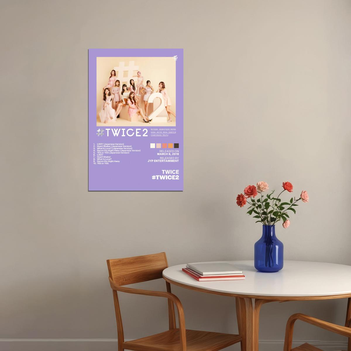 Twice #twice2 Album Cover Music Poster K-pop Home Decor For Living Room Aesthetic Kpop Female Girl Group Cover Trendy Korean Dorm Wall Art