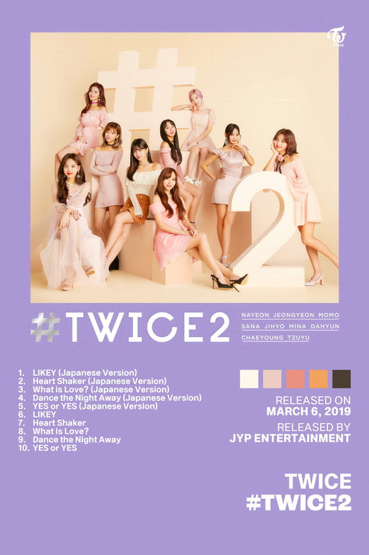 Twice #twice2 Album Cover Music Poster K-pop Home Decor For Living Room Aesthetic Kpop Female Girl Group Cover Trendy Korean Dorm Wall Art