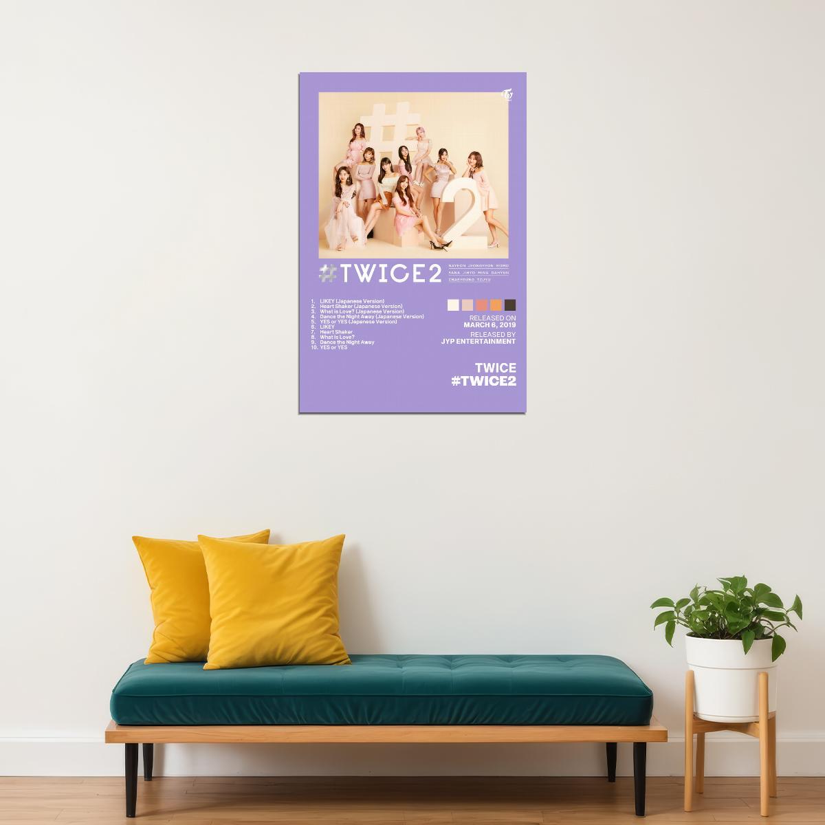 Twice #twice2 Album Cover Music Poster K-pop Home Decor For Living Room Aesthetic Kpop Female Girl Group Cover Trendy Korean Dorm Wall Art