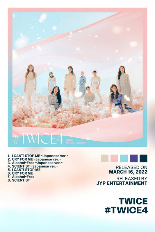 Twice #twice4 Album Cover Music Poster K-pop Home Decor For Living Room Aesthetic Kpop Female Girl Group Cover Trendy Korean Dorm Wall Art
