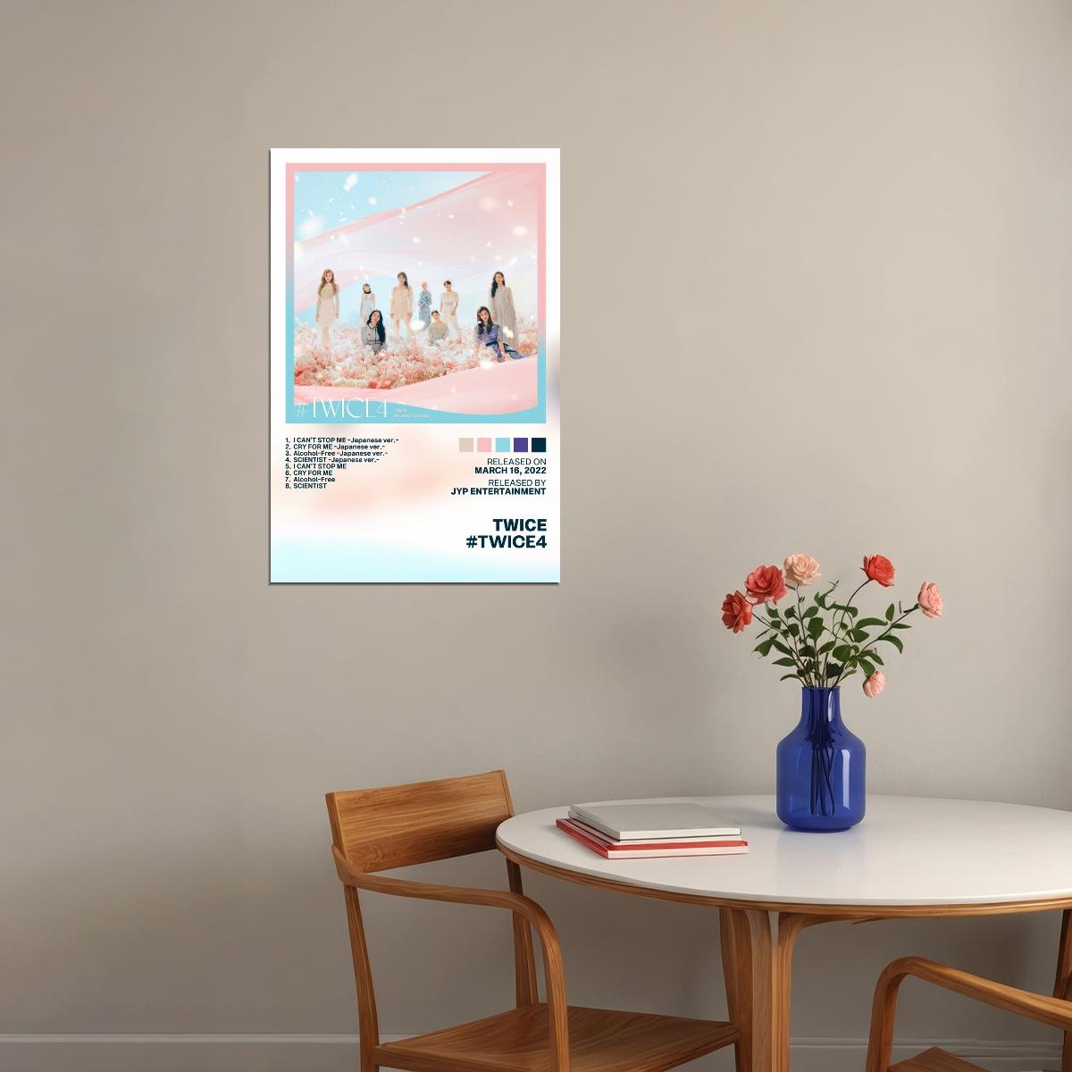 Twice #twice4 Album Cover Music Poster K-pop Home Decor For Living Room Aesthetic Kpop Female Girl Group Cover Trendy Korean Dorm Wall Art