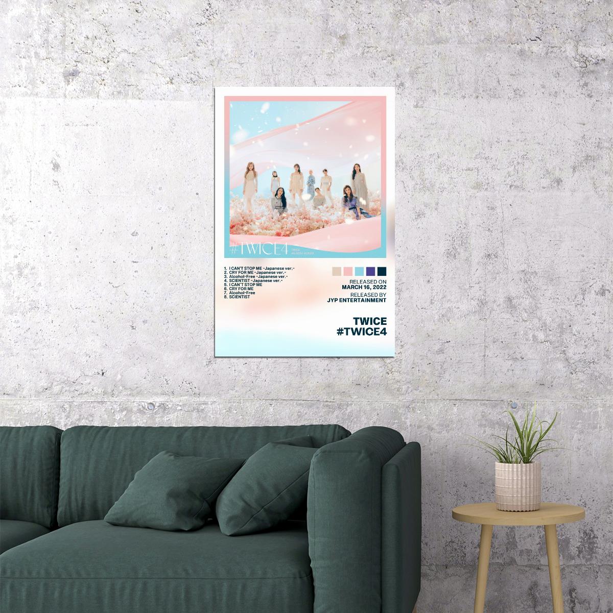Twice #twice4 Album Cover Music Poster K-pop Home Decor For Living Room Aesthetic Kpop Female Girl Group Cover Trendy Korean Dorm Wall Art