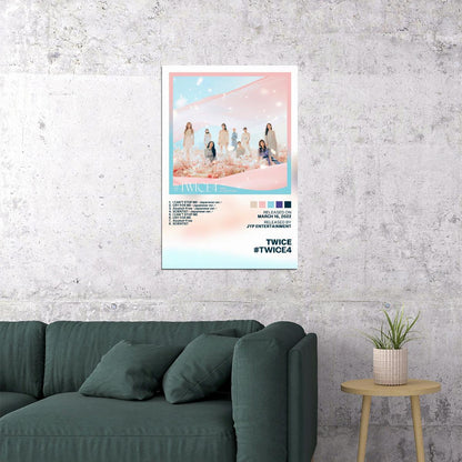 Twice #twice4 Album Cover Music Poster K-pop Home Decor For Living Room Aesthetic Kpop Female Girl Group Cover Trendy Korean Dorm Wall Art