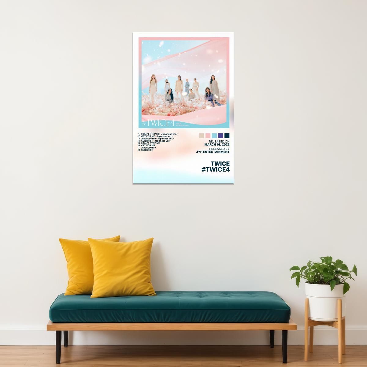 Twice #twice4 Album Cover Music Poster K-pop Home Decor For Living Room Aesthetic Kpop Female Girl Group Cover Trendy Korean Dorm Wall Art