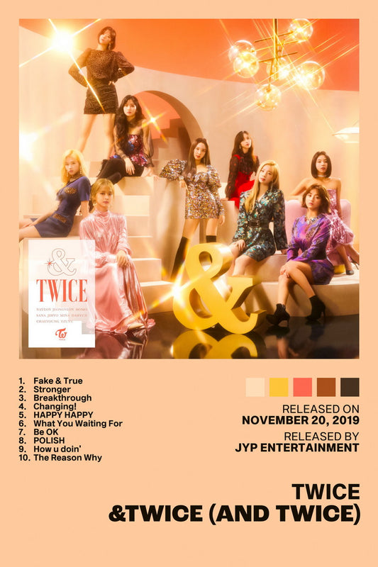 Twice &twice (And Twice) Album Cover Music Poster K-pop Home Decor For Living Room Aesthetic Kpop Female Girl Group Cover Trendy Korean Dorm Wall Art