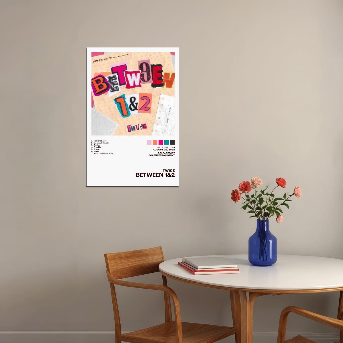 Twice Between 1&2 Album Cover Music Poster K-pop Home Decor For Living Room Aesthetic Kpop Female Girl Group Cover Trendy Korean Dorm Wall Art