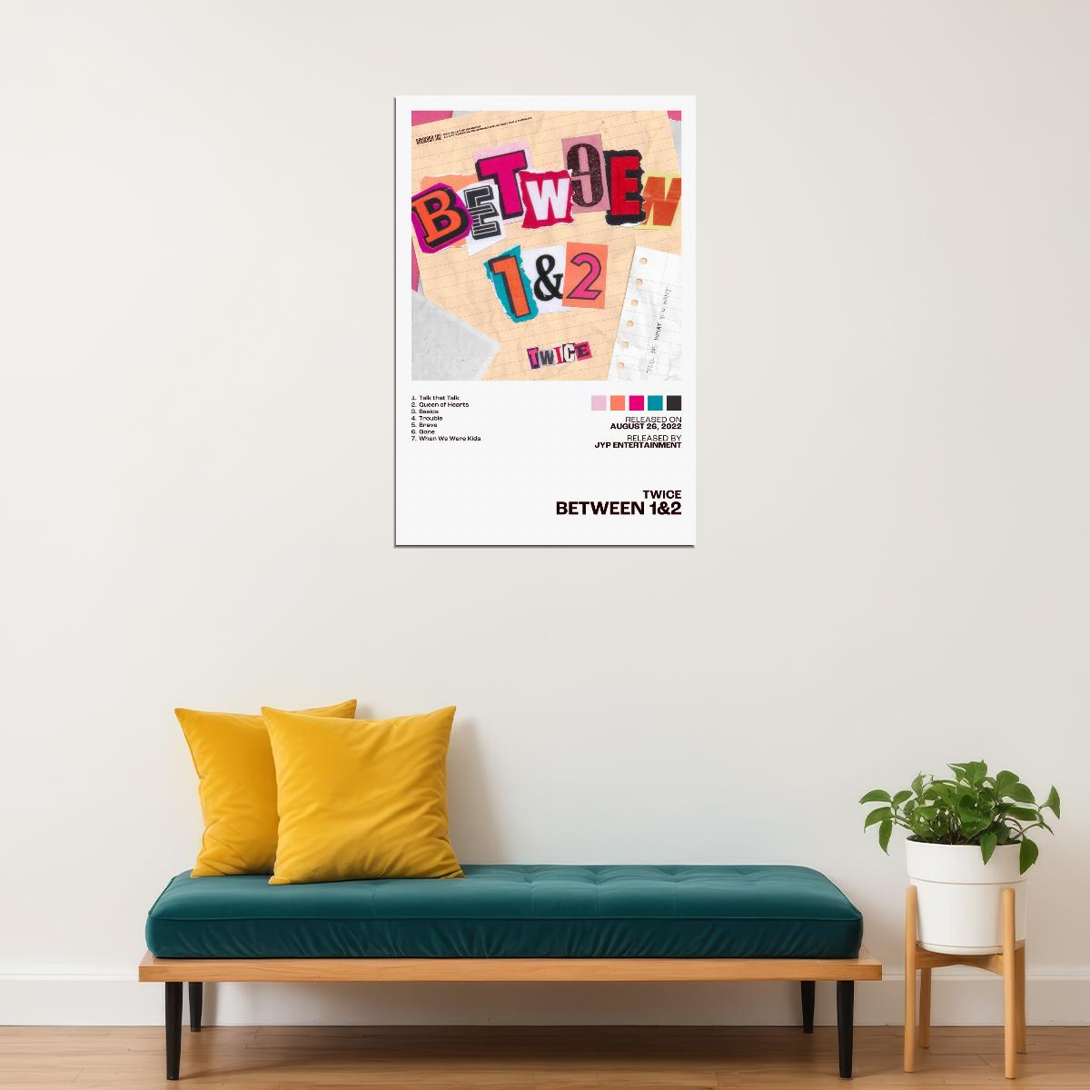 Twice Between 1&2 Album Cover Music Poster K-pop Home Decor For Living Room Aesthetic Kpop Female Girl Group Cover Trendy Korean Dorm Wall Art