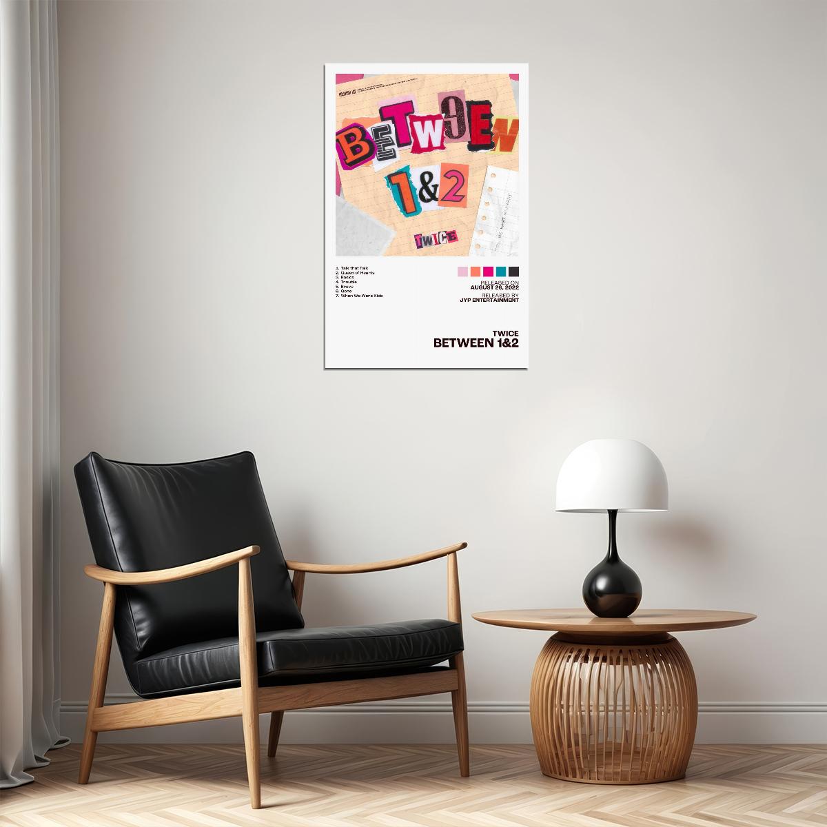 Twice Between 1&2 Album Cover Music Poster K-pop Home Decor For Living Room Aesthetic Kpop Female Girl Group Cover Trendy Korean Dorm Wall Art