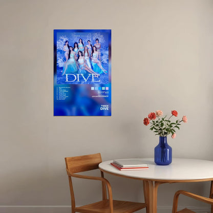 Twice Dive Album Cover Music Poster K-pop Home Decor For Living Room Aesthetic Kpop Female Girl Group Cover Trendy Korean Dorm Wall Art