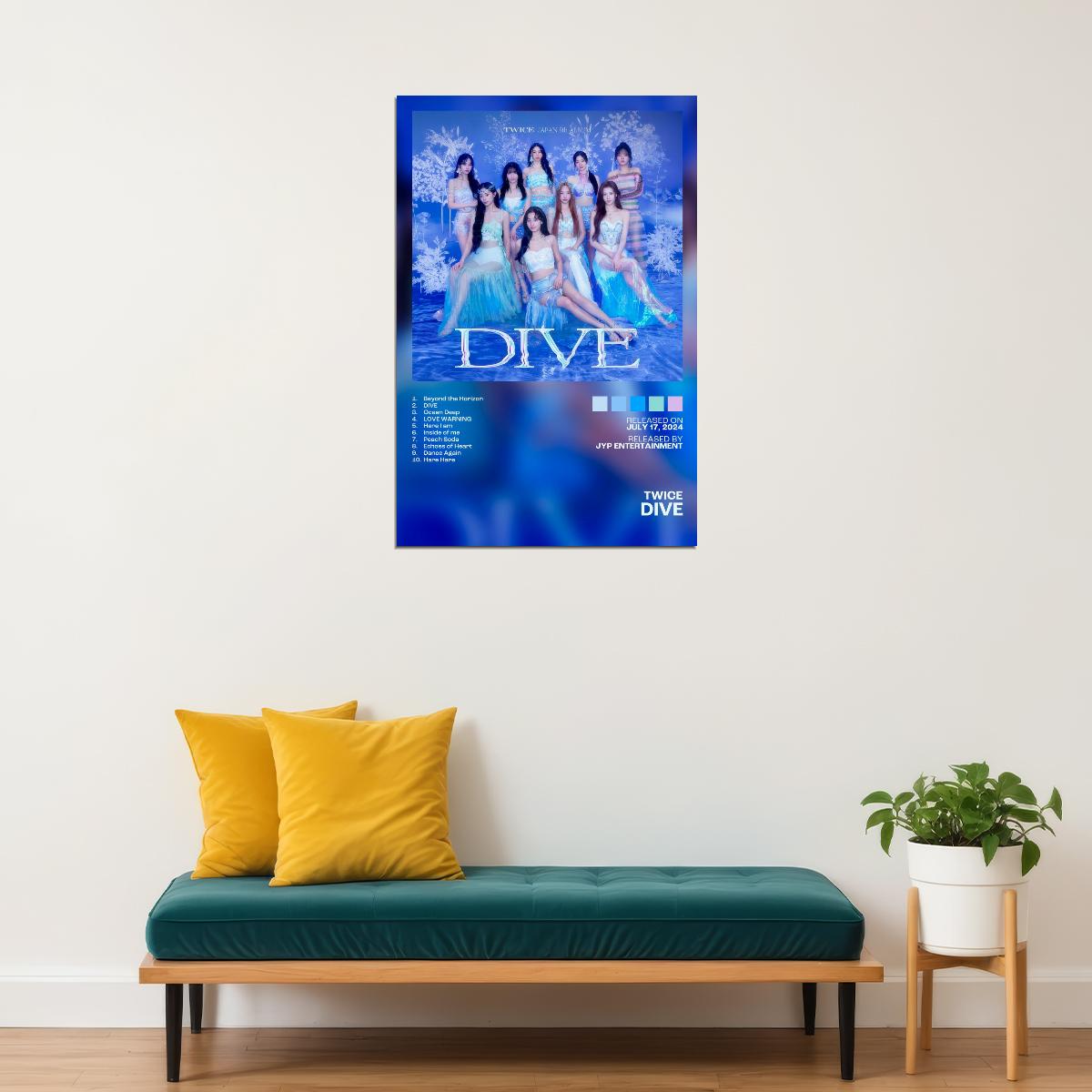 Twice Dive Album Cover Music Poster K-pop Home Decor For Living Room Aesthetic Kpop Female Girl Group Cover Trendy Korean Dorm Wall Art