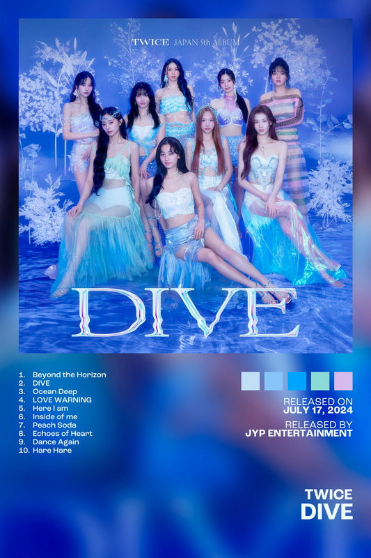 Twice Dive Album Cover Music Poster K-pop Home Decor For Living Room Aesthetic Kpop Female Girl Group Cover Trendy Korean Dorm Wall Art
