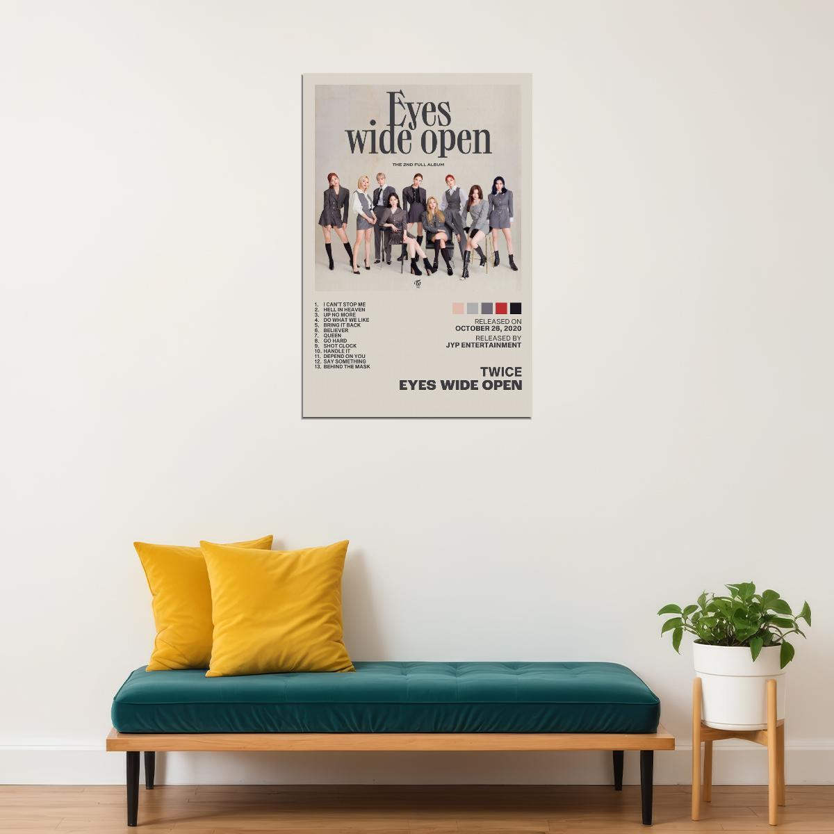 Twice Eyes Wide Open Album Cover Music Poster K-pop Home Decor For Living Room Aesthetic Kpop Female Girl Group Cover Trendy Korean Dorm Wall Art