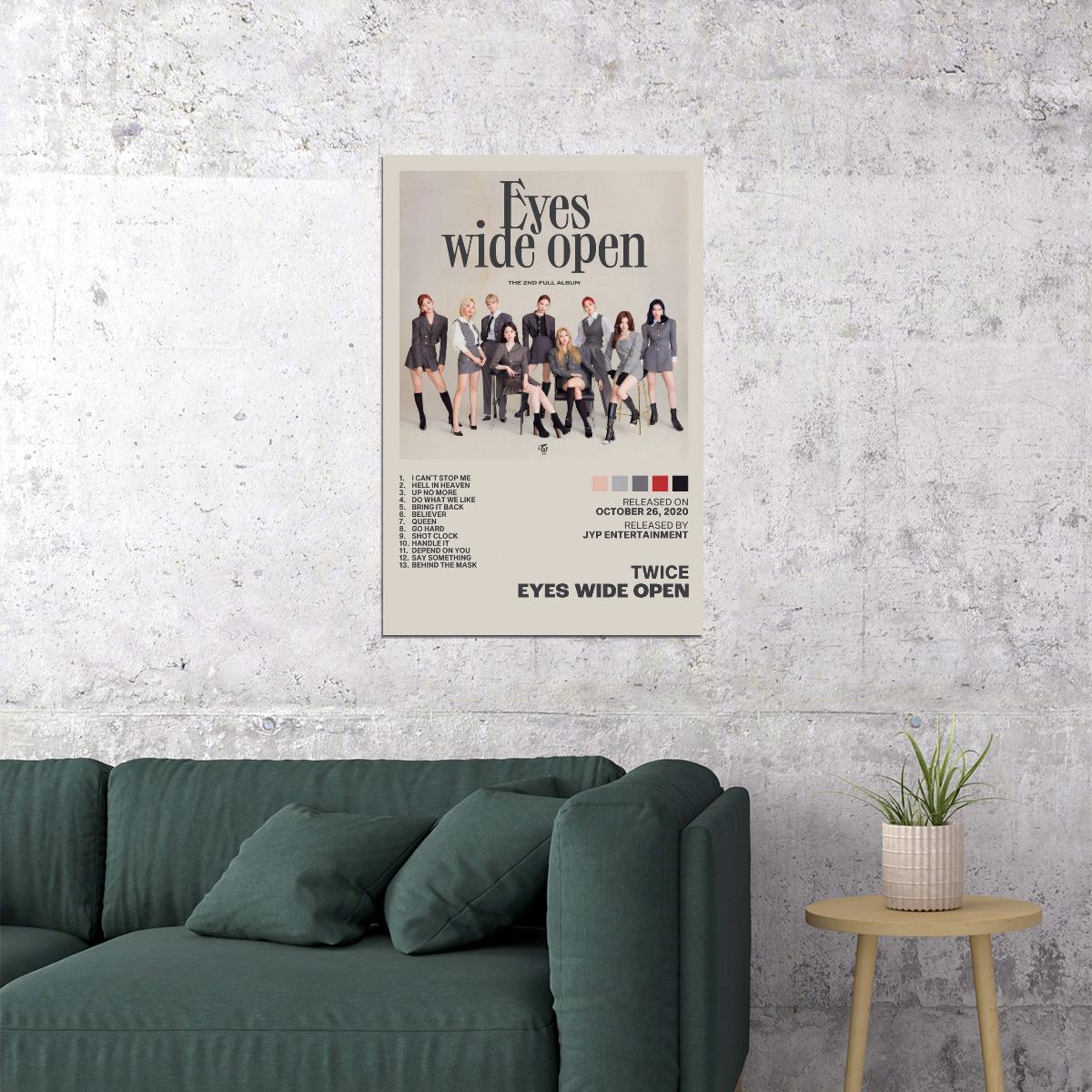 Twice Eyes Wide Open Album Cover Music Poster K-pop Home Decor For Living Room Aesthetic Kpop Female Girl Group Cover Trendy Korean Dorm Wall Art