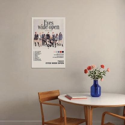 Twice Eyes Wide Open Album Cover Music Poster K-pop Home Decor For Living Room Aesthetic Kpop Female Girl Group Cover Trendy Korean Dorm Wall Art