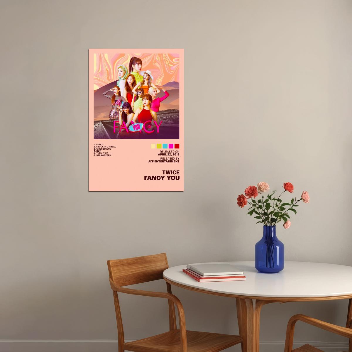 Twice Fancy You Album Cover Music Poster K-pop Home Decor For Living Room Aesthetic Kpop Female Girl Group Cover Trendy Korean Dorm Wall Art