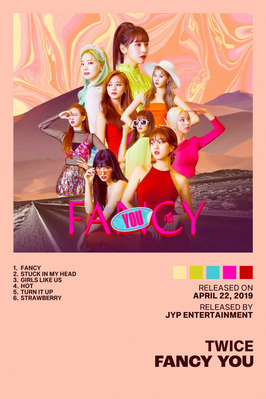 Twice Fancy You Album Cover Music Poster K-pop Home Decor For Living Room Aesthetic Kpop Female Girl Group Cover Trendy Korean Dorm Wall Art