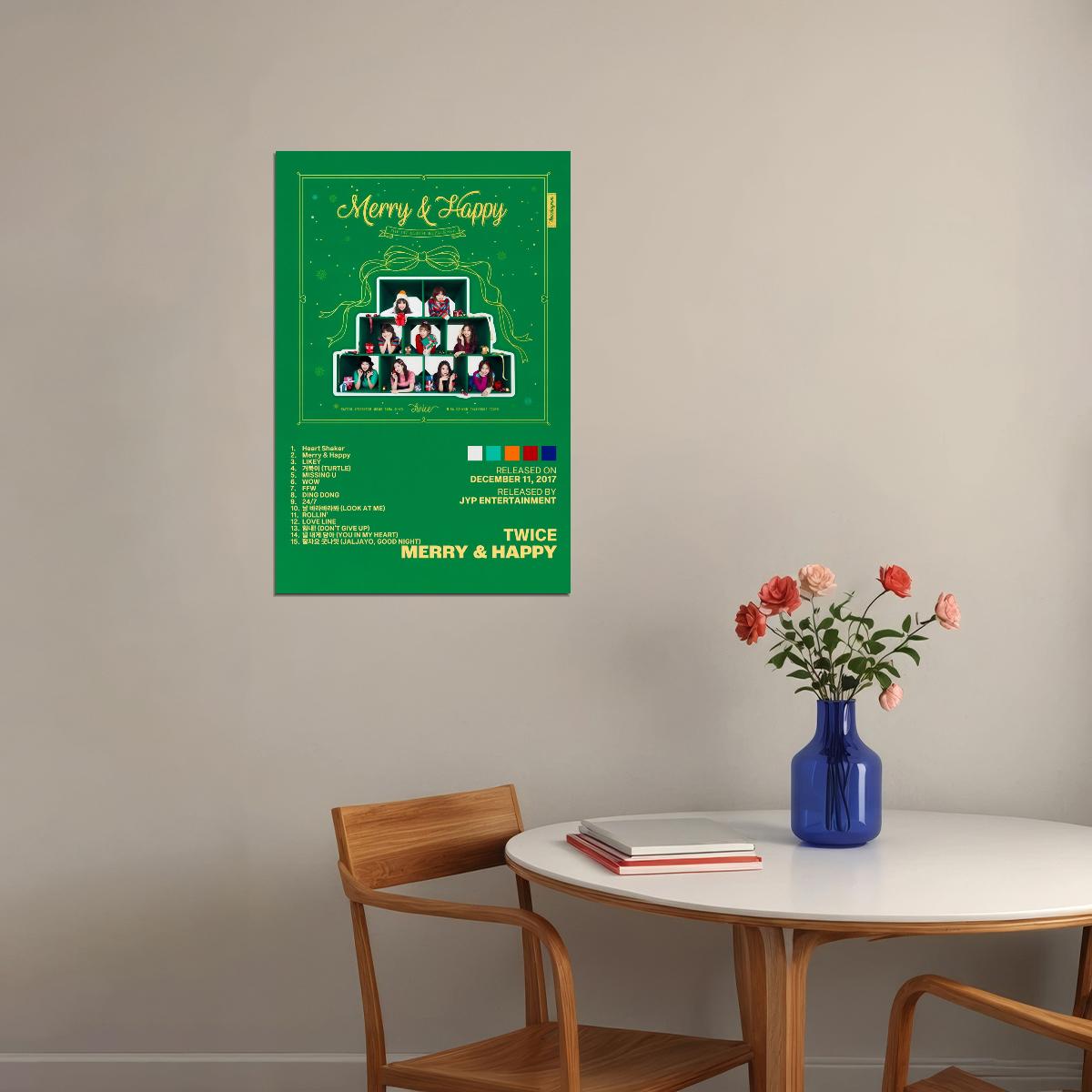 Twice Merry & Happy Album Cover Music Poster K-pop Home Decor For Living Room Aesthetic Kpop Female Girl Group Cover Trendy Korean Dorm Wall Art