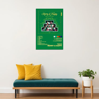 Twice Merry & Happy Album Cover Music Poster K-pop Home Decor For Living Room Aesthetic Kpop Female Girl Group Cover Trendy Korean Dorm Wall Art
