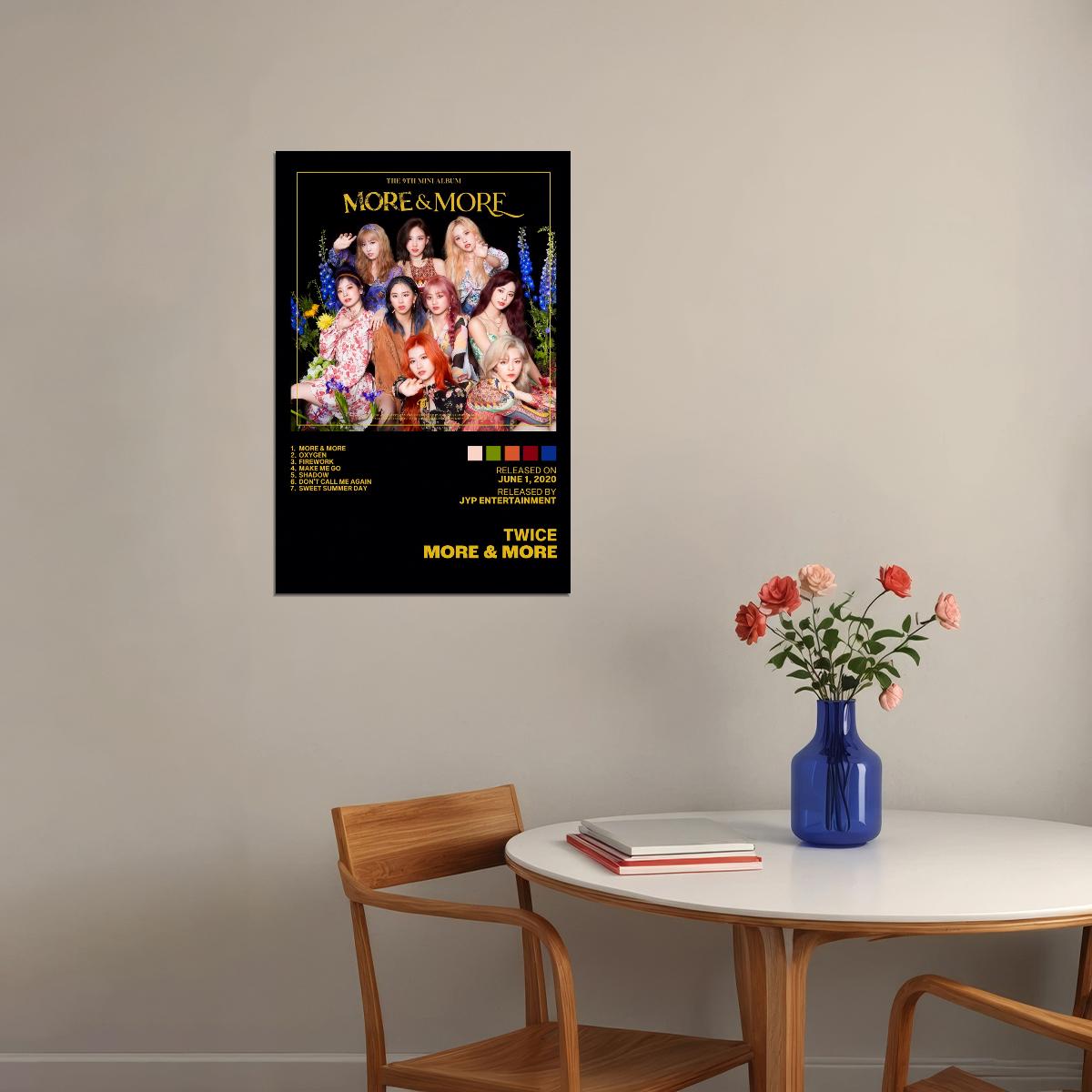 Twice More & More Album Cover Music Poster K-pop Home Decor For Living Room Aesthetic Kpop Female Girl Group Cover Trendy Korean Dorm Wall Art - xonomax